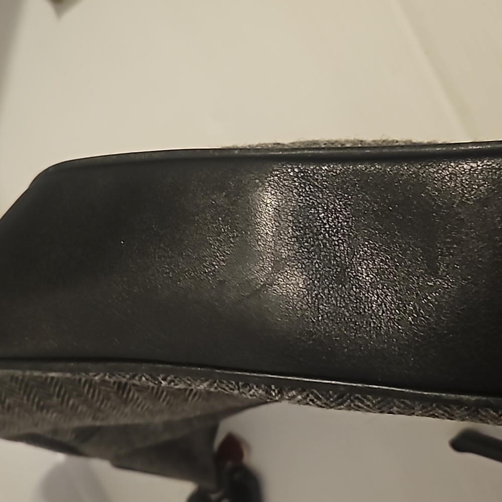 COACH G04J-1407 Vintage Black & Gray Herringbone Tweed Leather  Hobo Handbag 2YK - Picture 15 of 16